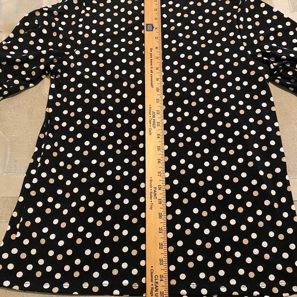 Anne Klein Black and White Ruffled 3/4 Sleeve Blouse size M - Picture 7 of 8